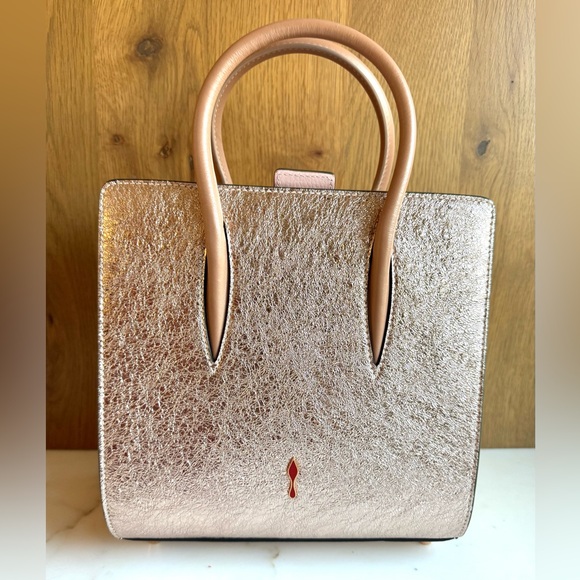 CHRISTIAN LOUBOUTIN - RARE! -  Paloma Watersnake Floral Studded Tote 9” no strap - Picture 2 of 15